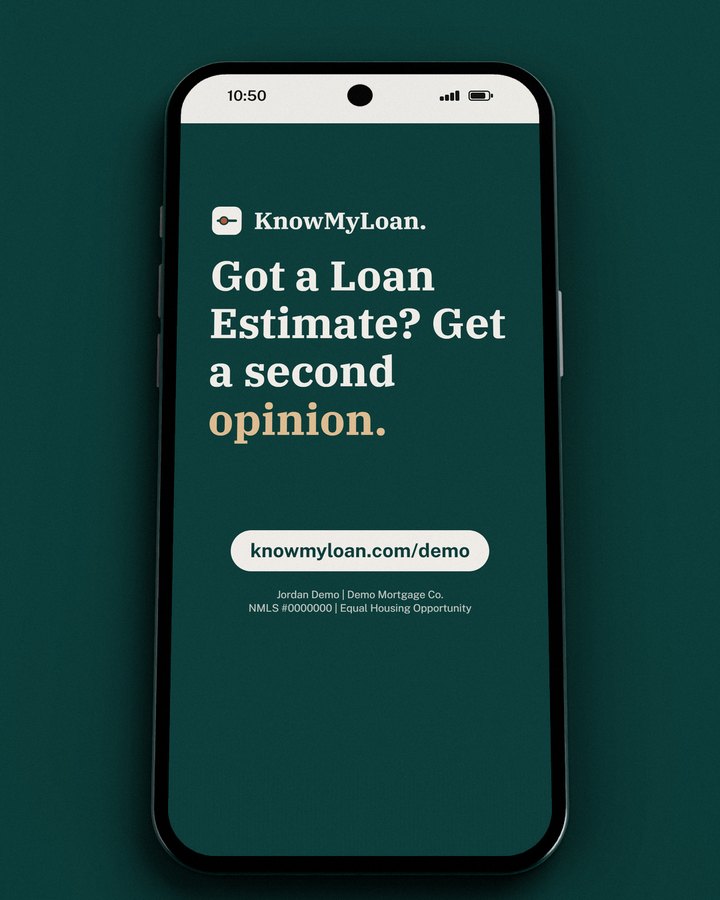 Story template on a phone: Got a Loan Estimate? Get a second opinion.
